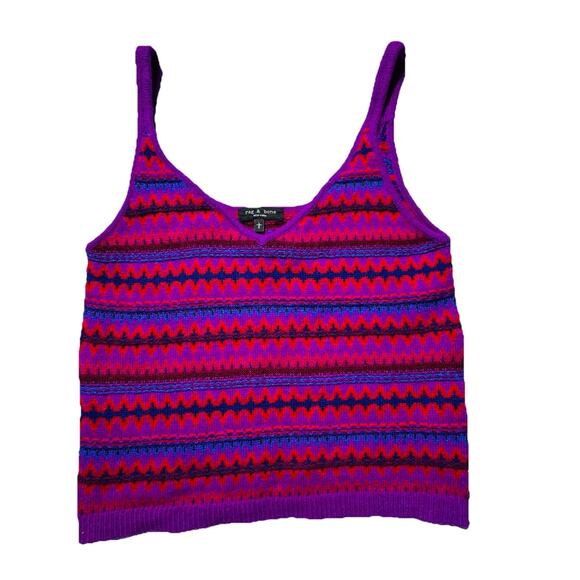 Rag & Bone Fair Isle Cami Sweater Tank Top 100% Merino Wool Sz L $225 - Picture 1 of 4